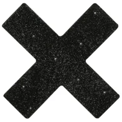 Cottelli Collection Tepel Sticker X - Glittering Zwart Tepel-kruis Sticker -Fetisj Mode Accessoires Winkel 07731580000 nor b