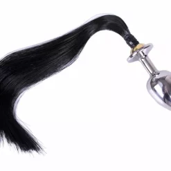 Kiotos Steel Black Horse Hair Pony Tail Rosebud -Fetisj Mode Accessoires Winkel 112 tms 2214 b 1 2