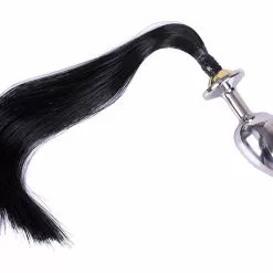 Kiotos Steel Black Horse Hair Pony Tail Rosebud -Fetisj Mode Accessoires Winkel 112 tms 2214 b 1 3