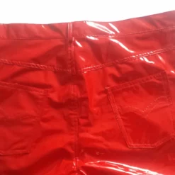 Heren Lak Jeans Van Ledapol -Fetisj Mode Accessoires Winkel 1185 rot hinten Hosentaschen