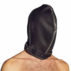 Zado Leather Fashion Dubbel Leder Zwart & Rood Bondagemasker met Rits Voor De Ultieme Leer Fetisj Ervaring. -Fetisj Mode Accessoires Winkel 20202113001 nor c 1