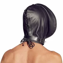 Zado Leather Fashion Dubbel Leder Zwart & Rood Bondagemasker met Rits Voor De Ultieme Leer Fetisj Ervaring. -Fetisj Mode Accessoires Winkel 20202113001 nor e