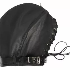 Zado Leather Fashion Dubbel Leder Zwart & Rood Bondagemasker met Rits Voor De Ultieme Leer Fetisj Ervaring. -Fetisj Mode Accessoires Winkel 20202113001 nor h 1