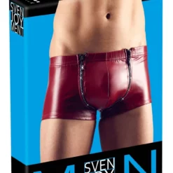 Sven Joyment Underwear Rode Short Met 2 Ritsen Aan De Voorkant Van SvenJoyment -Fetisj Mode Accessoires Winkel 21326303701 verp