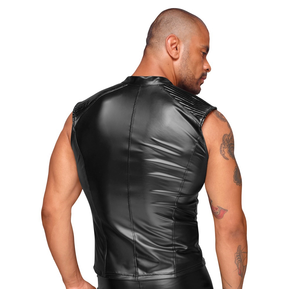 Heren Wetlook Shirt Van Noir Handmade 2 Heren Wetlook Shirt Van Noir Handmade - Afbeelding 2