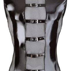 Vinyl Shirt With Net Inserts By Black Level -Fetisj Mode Accessoires Winkel 28903801701 hollow nor b 1