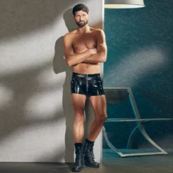 Heren Lak Shorts Van Black Level -Fetisj Mode Accessoires Winkel 2890461 03