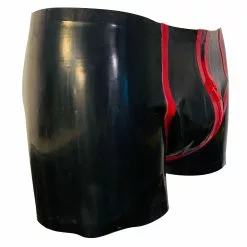 Zwart/Rode Latex Shorts Van RubberDutch