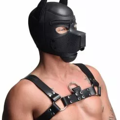 Master Series Spike Neoprene Puppy Hood Black -Fetisj Mode Accessoires Winkel ag292 black malemodel 001 1000x1223 2