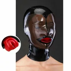 MAE-Toys Latex Design Masker Met Rode Condoom-gag En Ritssluiting