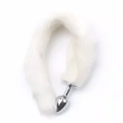Kiotos Steel Fox Tail Plug White - Diameter 42mm, Inbrengbare Lengte 70mm -Fetisj Mode Accessoires Winkel foxtail 3330027 03 1