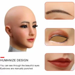 Hansamu Realistische Siliconen Crossdressing/Travestie Gezichtsmasker -Fetisj Mode Accessoires Winkel gezichtsmasker vrouw opening 1