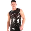 Honour Fetish Wear PVC Sleeveless Round Neck T-Shirt By Honour Clothing #H1056