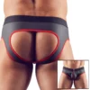 Sven Joyment Underwear Neoprene Jock In Zwart / Rood Van Svenjoyment Underwear
