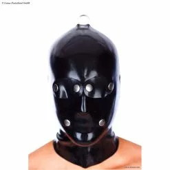 Latex Heren Systeem Masker met Rits En D-ring Van Latexa