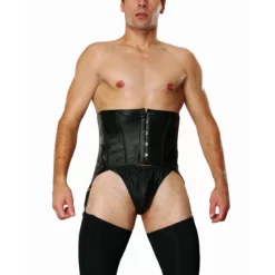 Lederen Heren Taillekorset Met Jarretels Van Ledapol