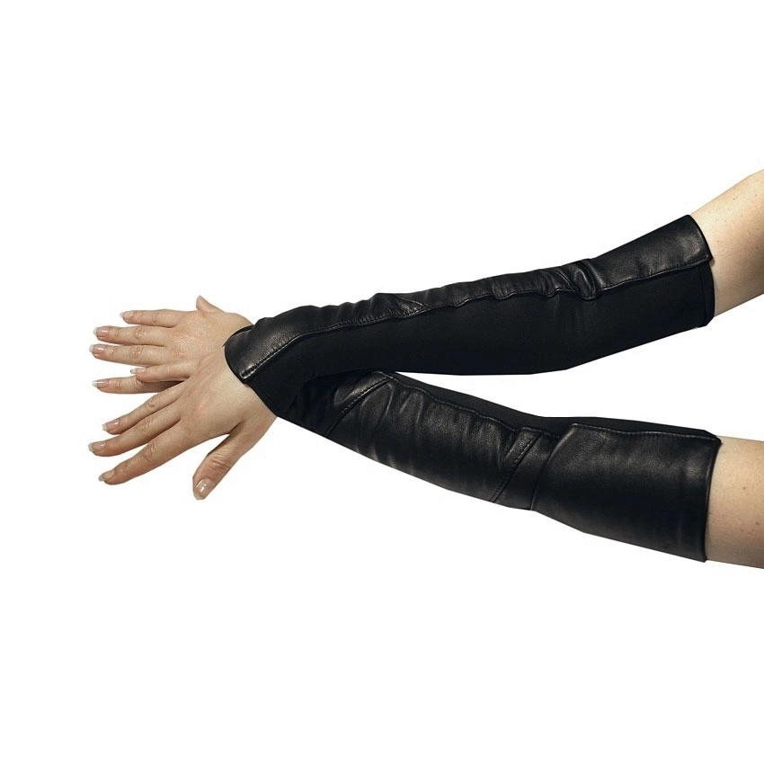Zwarte Lederen Arm Handschoenen Van Ledapol 978 2 Zwarte Lederen Arm Handschoenen Van Ledapol 978 - Afbeelding 2