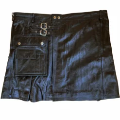 NLLeather Mens Black Leather Roman Gladiator Kilt -Fetisj Mode Accessoires Winkel leder kilt 1