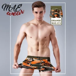 Boxer Short In Oranje-camouflage Print By MAE-Wear