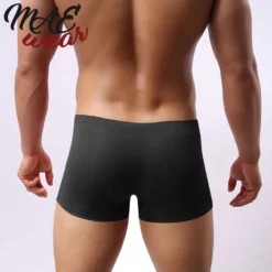 Zwarte Zijde-spandex Boxer Short Met Penis Sleuf Van MAE-Wear
