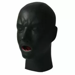 MAE-Toys Zwaar Latex Masker Met Rode Tong-gag -Fetisj Mode Accessoires Winkel mae sm 107 0.8mm latex hood with mouth sheath tongue 25033 2