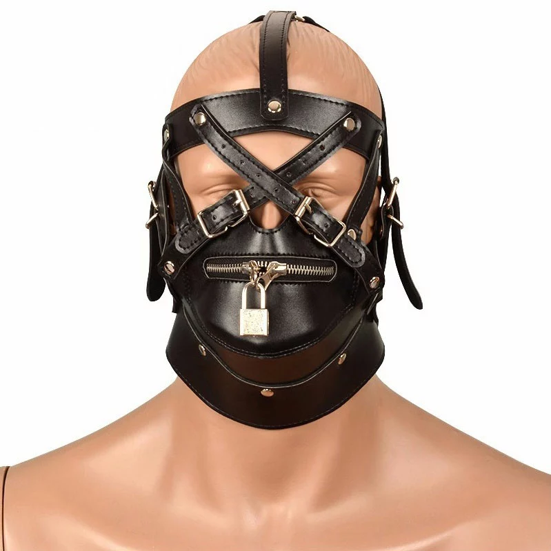 MAE-Toys Imitatielederen Bondage Slavenmasker Met Rits 1 MAE-Toys Imitatielederen Bondage Slavenmasker Met Rits