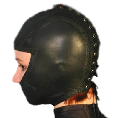 MAE-Toys Zwart Half-open Immitatieleder Masker 4 MAE-Toys Zwart Half-open Immitatieleder Masker - Afbeelding 4