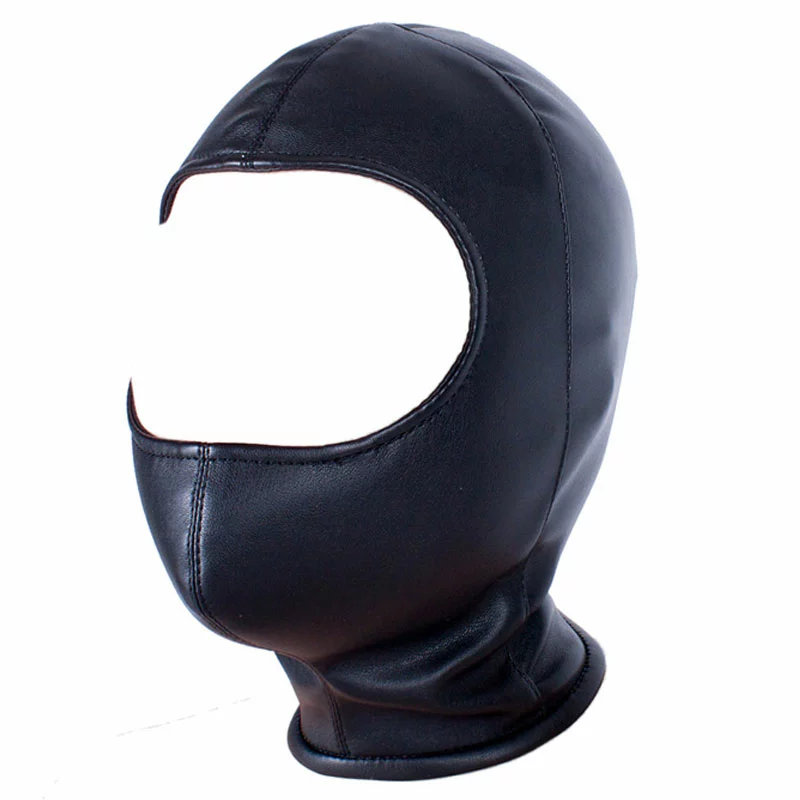 MAE-Toys Zwart Half-open Immitatieleder Masker 1 MAE-Toys Zwart Half-open Immitatieleder Masker