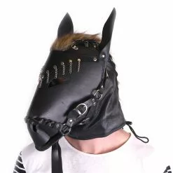 Strict Leather Horse Mask Black Leather -Fetisj Mode Accessoires Winkel opr 2960047 paardenmasker ponyplay 1