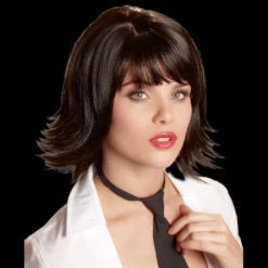 Cottelli Collection Schouderlange Zwarte Pruik 'Joanne' Van Wigged Love -Fetisj Mode Accessoires Winkel or 07736200000 black wig joanne 27546