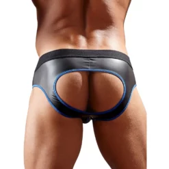 Sven Joyment Underwear Neoprene Jock In Zwart / Blauw Van Svenjoyment Underwear