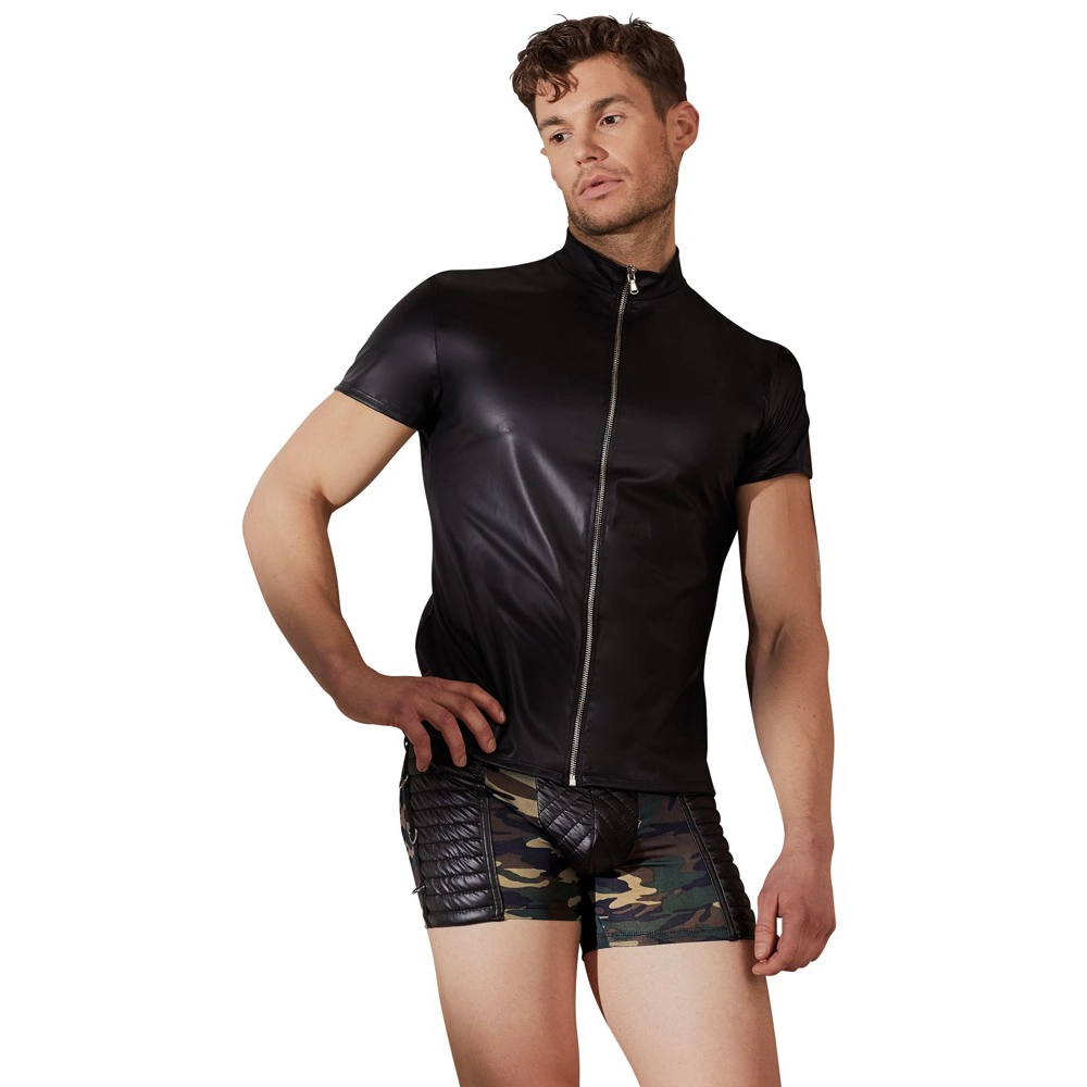 Zwart Mattlook Heren Shirt Van NEK 4 Zwart Mattlook Heren Shirt Van NEK - Afbeelding 4