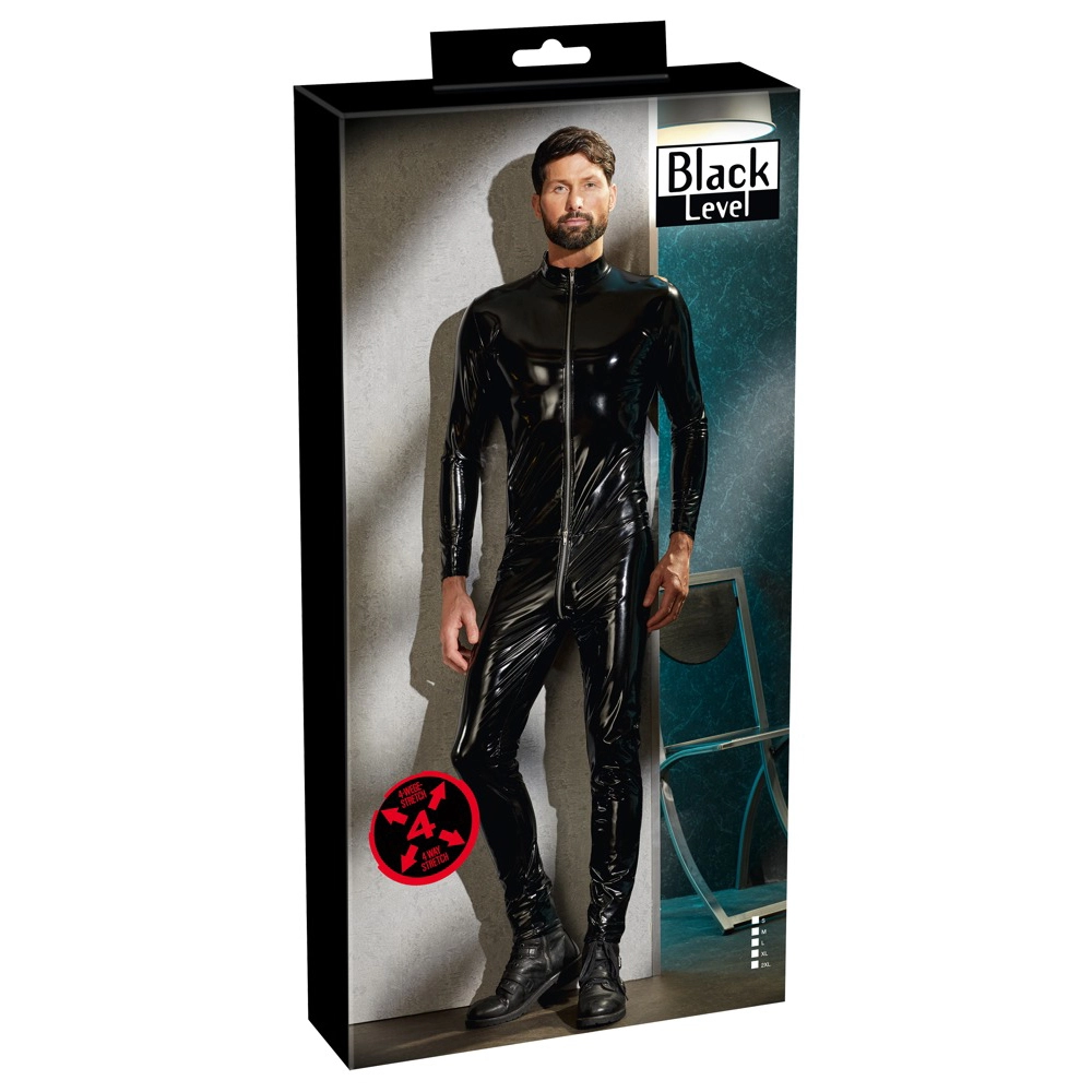 Men's Vinyl Catsuit By Black Level 4 Men's Vinyl Catsuit By Black Level - Afbeelding 4