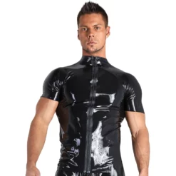 Late-X Fetish Wear Latex Shirt Met Rits Van Late-X