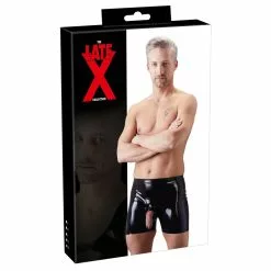 Late-X Fetish Wear Latex Shorts Van LATE-X -Fetisj Mode Accessoires Winkel or 2910390 05 1