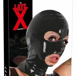 Late-X Fetish Wear Zwart Latex Masker Van LATE-X -Fetisj Mode Accessoires Winkel or 29200501001 latex mask in black by late x 26909