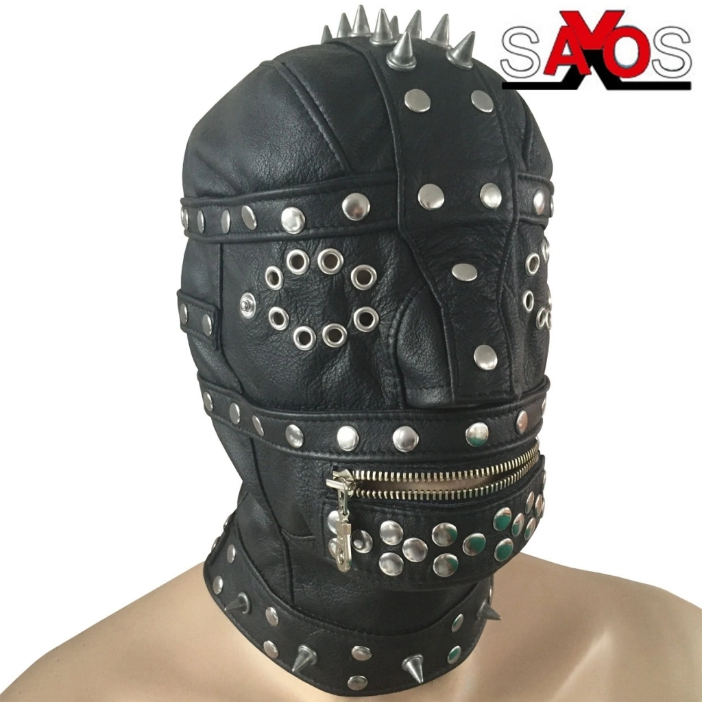 Saxos BDSM Toys Zwart Lederen Gladiator Masker Van Saxos 2 Saxos BDSM Toys Zwart Lederen Gladiator Masker Van Saxos - Afbeelding 2