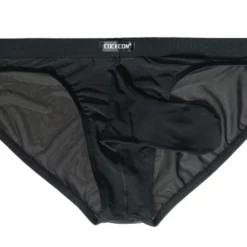 Zwart Transparante Heren Slip Met Penis-Huls By MAE-Wear -Fetisj Mode Accessoires Winkel penis pouch1 1