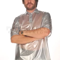 PVC Mannen Polo Shirt - PVC-U-LIKE -Fetisj Mode Accessoires Winkel pul to15 4xl pvc mens polo shirt size 4xl 19335 2