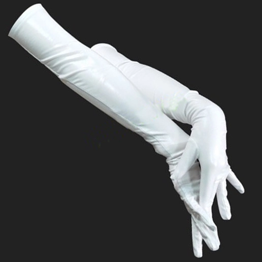 Witte Lak Handschoenen Van Ledapol Maat Medium #1033 2 Witte Lak Handschoenen Van Ledapol Maat Medium #1033 - Afbeelding 2