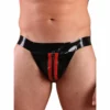 Honour Fetish Wear Latex Jock Met Ritssluiting En Strepen Van Honour