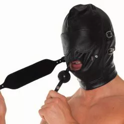 Lederen Hoofdmasker Met Afneembare Mondknevel, Mond En Blinddoek Van Rimba #7575 6 Lederen Hoofdmasker Met Afneembare Mondknevel, Mond En Blinddoek Van Rimba #7575 -Fetisj Mode Accessoires Winkel ri 7575 leather mask 11258