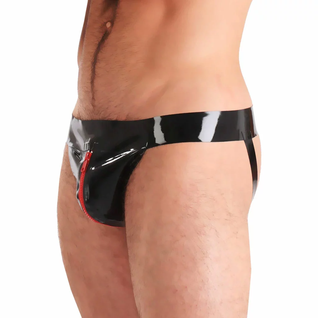 Honour Fetish Wear Latex Jock Strap Zwart & Rood Van Honour 2 Honour Fetish Wear Latex Jock Strap Zwart & Rood Van Honour - Afbeelding 2