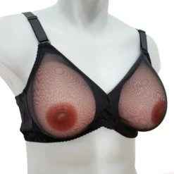 Zwarte Transparante Crossdressing - Travestie BH Van Hansamu -Fetisj Mode Accessoires Winkel sheer pocket bra 02