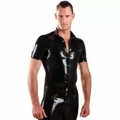 Honour Fetish Wear Latex Overhemd Met Korte Mouwen Van Honour