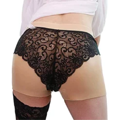 Hansamu Transseksuele Volledige Siliconen Vagina Broek Met Vagina Katheter Sleeve -Fetisj Mode Accessoires Winkel silicon vagina lace briefs