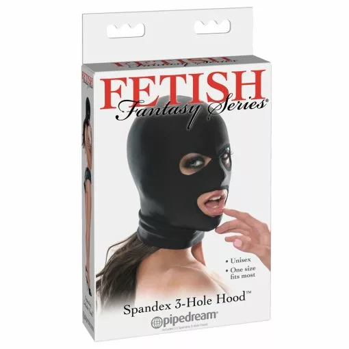 Fetish Fantasy Series Spandex 3-Hole Hood Van Pipedream -Fetisj Mode Accessoires Winkel spandex hood pipedream 3