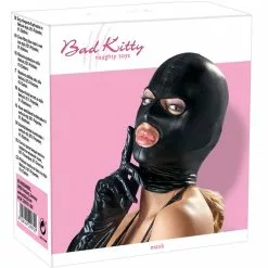 Zwart Wetlook Masker Van Bad Kitty -Fetisj Mode Accessoires Winkel spandex mask 1 1